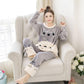 Genuine Flannel Autumn and Winter Women's Pajamas Plus Velvet Thick Coral Fleece Suit Large Size Warm Home Service