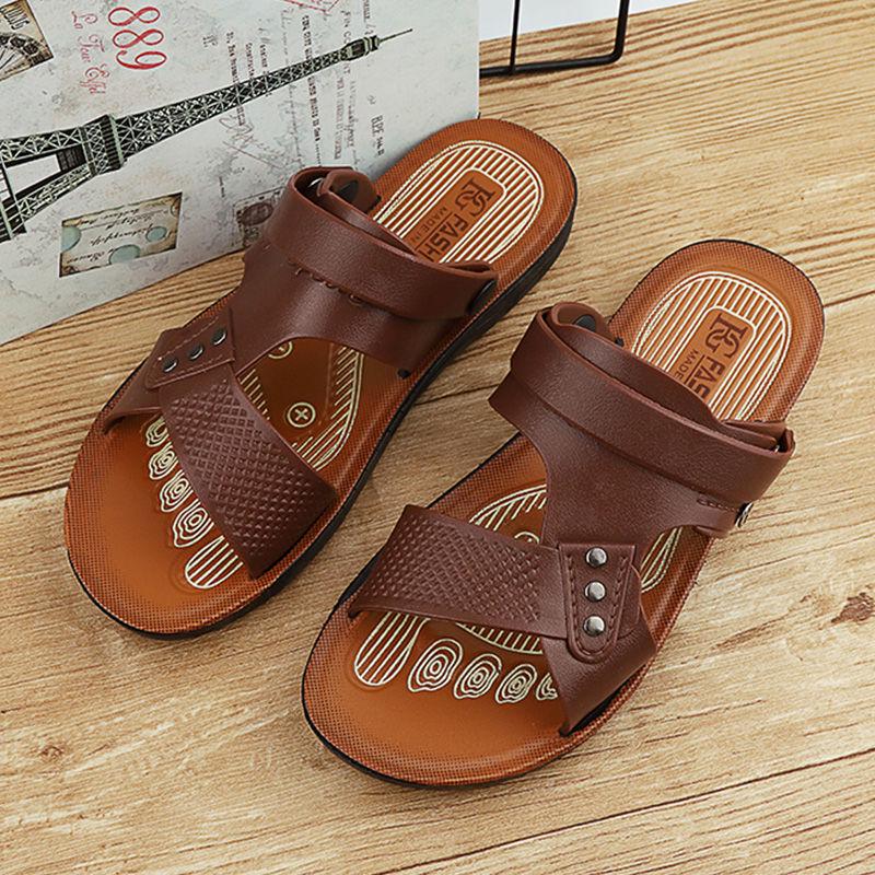 Sandals Men Summer New Open-toed Youth Beach Shoes Dual-use Beach Sandals and Slippers Non-slip Men's Sandals