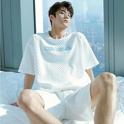 Summer Men's Plus Size Sports Suit Short-sleeved T-shirt + Running Casual Shorts Handsome Two-piece Set