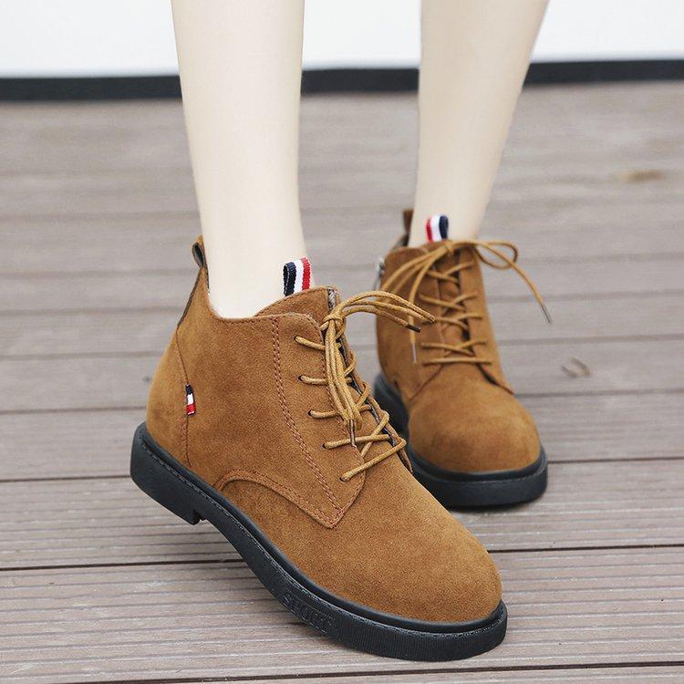 Woman's Fashion Women Martin Boots Autumn Winter Boots Zipper Ankle Boots Warm Plush Flat Shoes