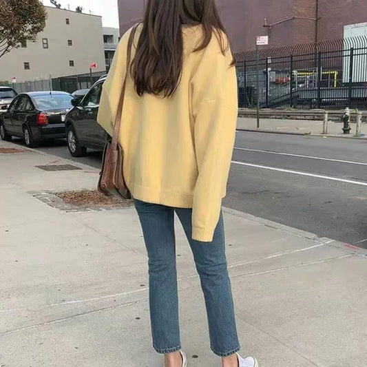 Autumn Loose Coat Student Sweater Long-sleeved Literary Casual Sweater