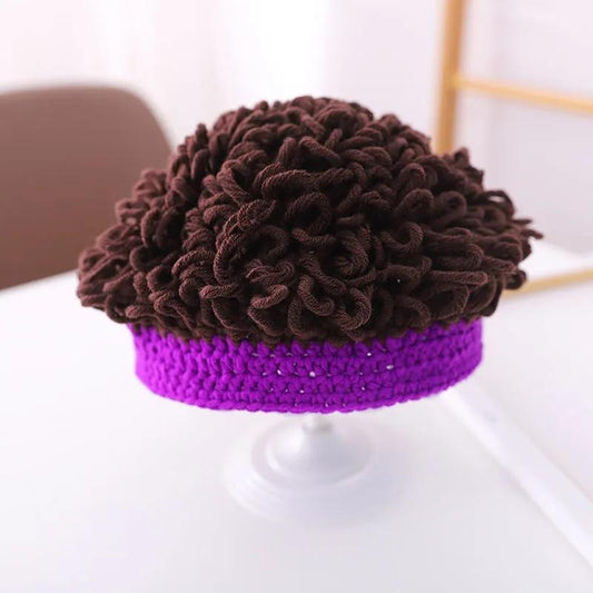 Baby Funny Wig Hat Fun Curly Hair Cap Explosive Head Natural Curly Hat Cute Cotton Warm Hat Outdoor Casual Hat