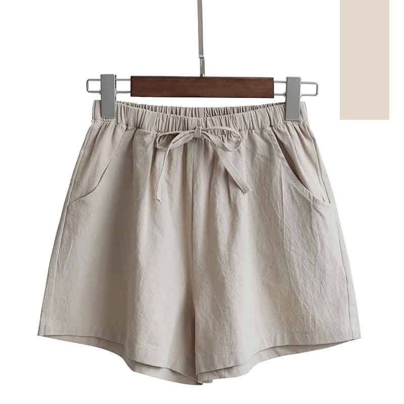 Sports Cotton and Linen Shorts Women's Summer High Waist Loose All-match Wide-leg Three-point Pants Outer Wear Casual Pants