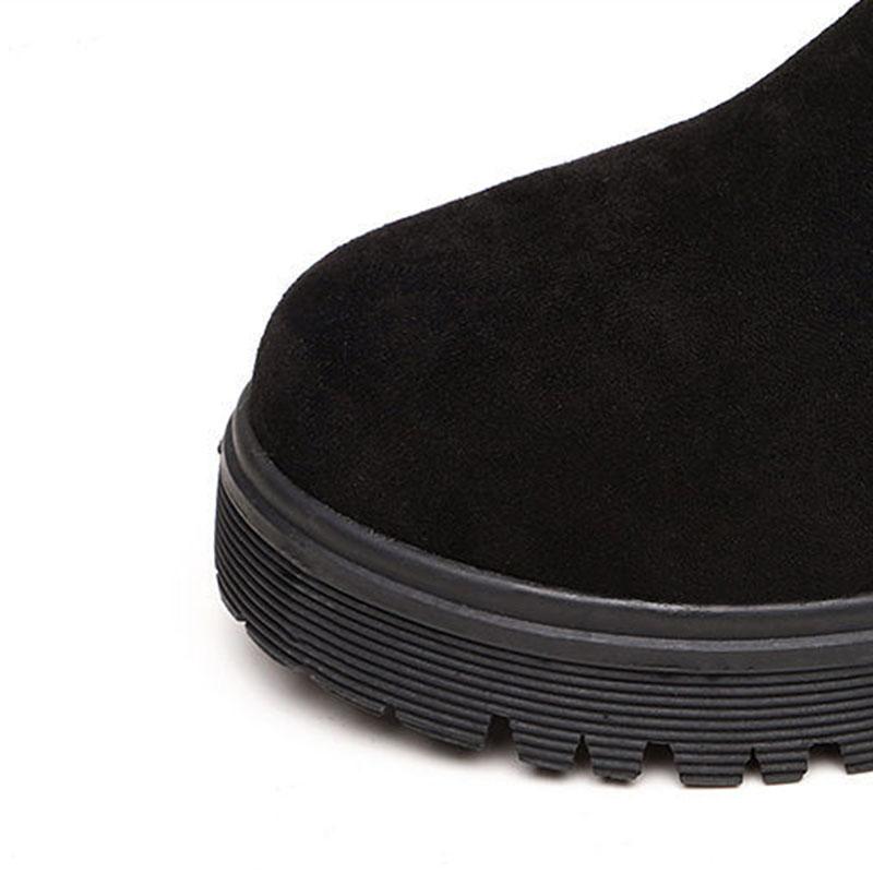 Winter Snow Boots Women's Mid-tube Mid-heel Plus Velvet Padded Non-slip Thick-soled Warm Cotton Boots