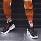 Spring Men's High-top Sports Shoes Men's All-match Height Increase Shoes Breathable Student Shoes Men