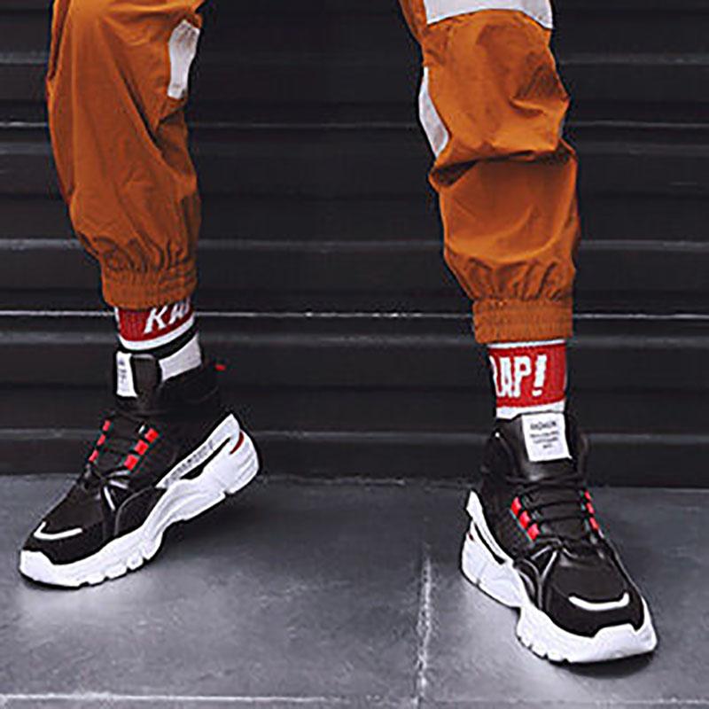Spring Men's High-top Sports Shoes Men's All-match Height Increase Shoes Breathable Student Shoes Men