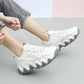 Female Student Sports Shoes Breathable Mesh Shoes Casual Shoes Small White Shoes Leather Thick Soles Large Soles Comfortable Mesh Shoes for Girls