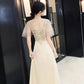 Ladies Fashion Long Sleeve Dress Elegant High Waist Dress Dinner Dress Plus Size Princess Dress