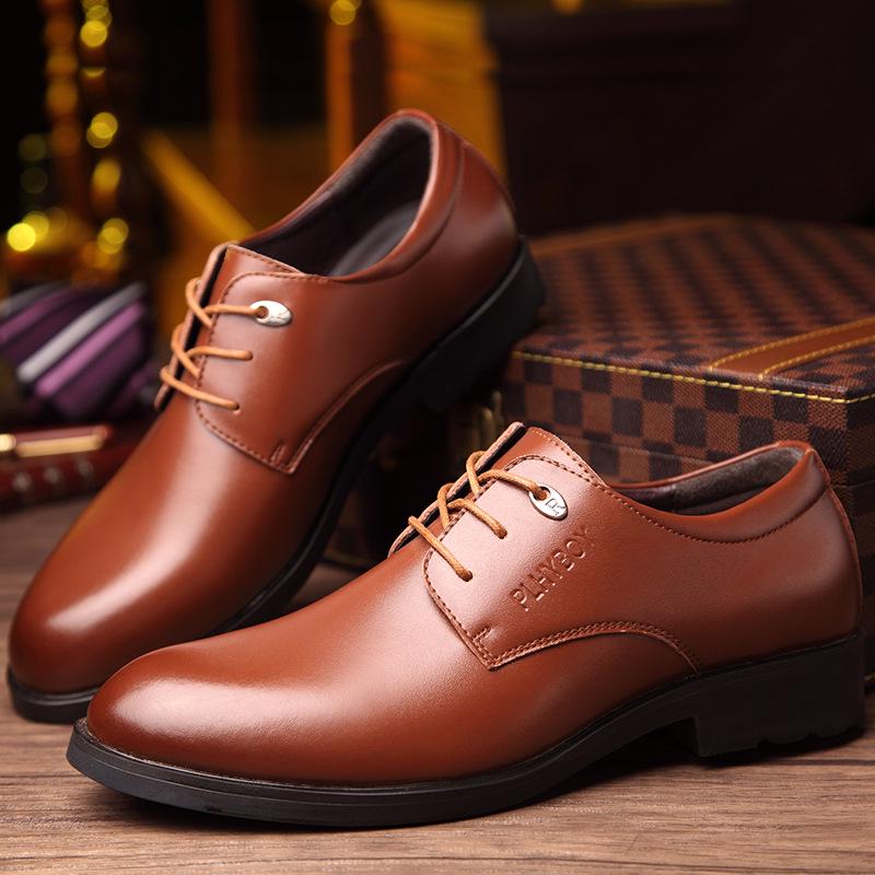 Pair of Shoes Men Pointed Toe Slip on Dress Oxford Leather Luxury Wedding Shoes