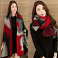Women's Autumn Winter Wear Shawl Jacket Middle-aged Sweater Cardigan Sweater Shirt Outside Loose Mid-length Outerwear Double-sided Printing Shawl