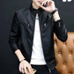 Motorcycle Leather Jackets Men Leather Coat Casual Slim Coats Man Outerwear Stand Collar Jackets