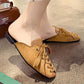 Half Slippers Women's Outer Wear Spring and Summer All-match Fashion Society Square Toe Flat Sandals Women