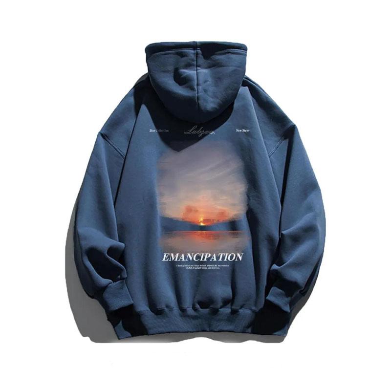 Autumn and Winter Warm and Comfortable Loose Hooded Sweater Men's Casual Long-sleeved Shirt