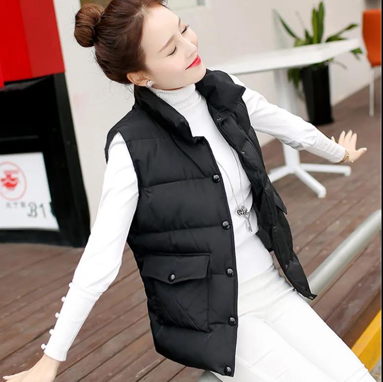 Autumn and Winter Models Short Cotton Vest Women Korean Version Was Thin Student Cotton Vest Jacket Vest