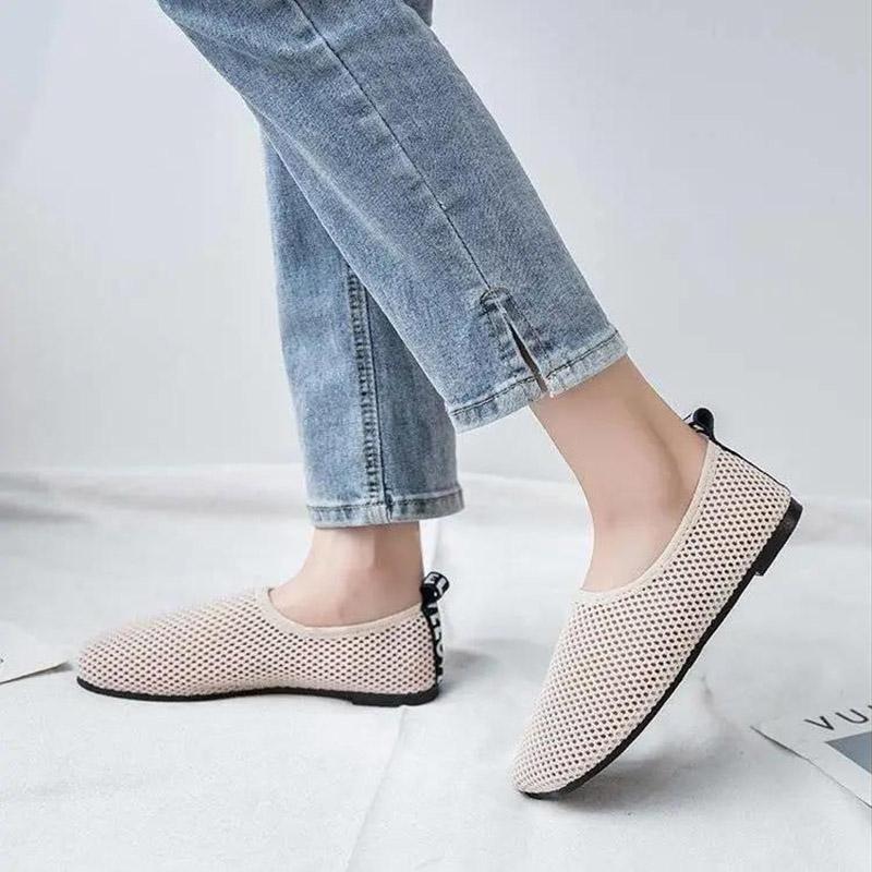 Summer Mesh Breathable Slip-on Flat Women's Single Shoes Comfortable Casual All-match Mesh Shoes