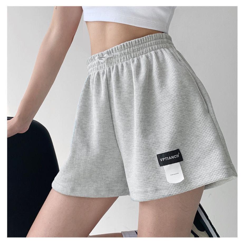 Women's Summer Sports Shorts Women's High Waist Drawstring Slim Loose Casual Straight Wide Leg Pants