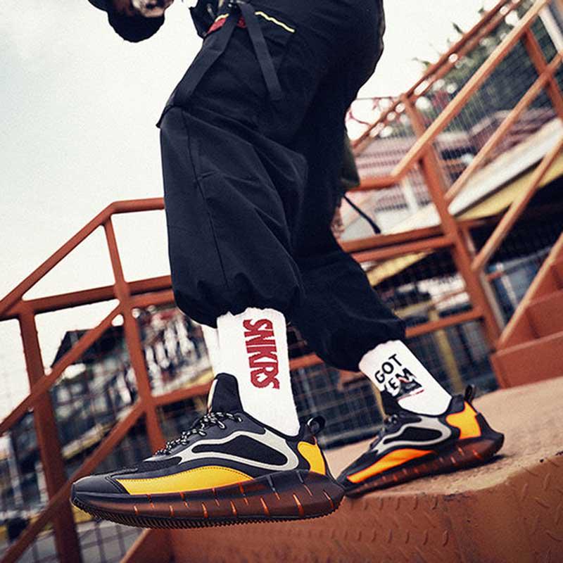 Plus Size 39-46 Men Sneakers Luminous Running Basketball Shoes Breathable Shockproof Non-slip Comfortable Shoes Deodorant Tactical Boots