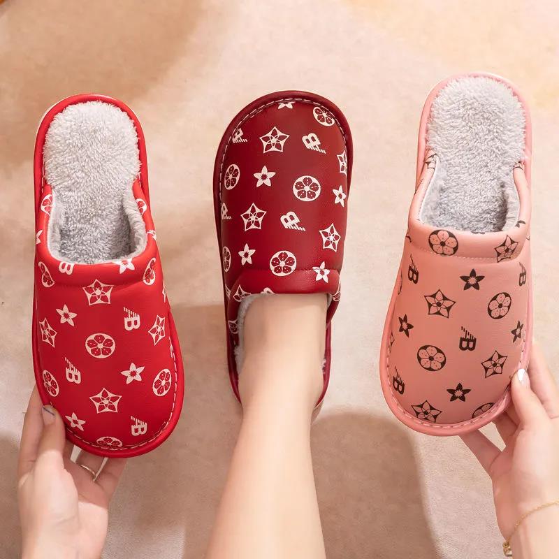 Indoor Non-slip and Dirt-resistant Cotton Slippers To Keep Warm Autumn and Winter Flat Shoes Fashion Casual