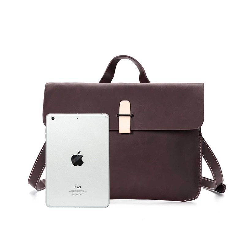Business Briefcase Men PU Leather Zipper Waterproof Handbag Shoulder Bag Travel Messenger Bags