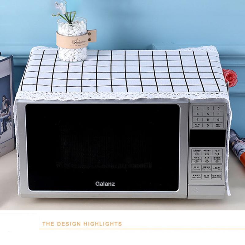 Pastoral Fabric Microwave Oven Cover Towel Cotton and Linen Dust-proof Protective Cover Household Storage Cover Cloth