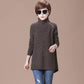 Autumn and Winter High Neck Casual Sweater All-match Knitted Long-sleeved Top Sweater Loose Solid Color Female Jacket