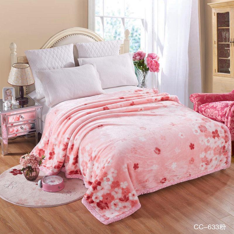 Large Flannel Double-sided Plus Fleece Fluffy Warmth and Breathable Blanket Soft Cashmere Blanket King Size Quilt Bedspread Sofa Decoration