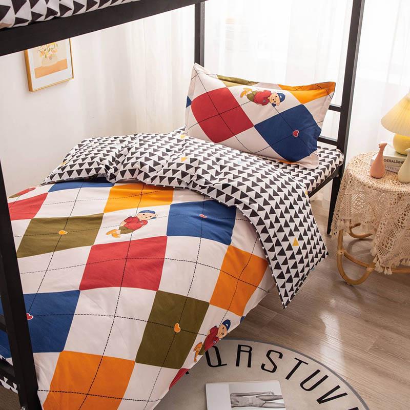 Three-piece Cotton Bedding Student Cotton Bed Linen Quilt Cover Pillowcase Single Dormitory Bedding