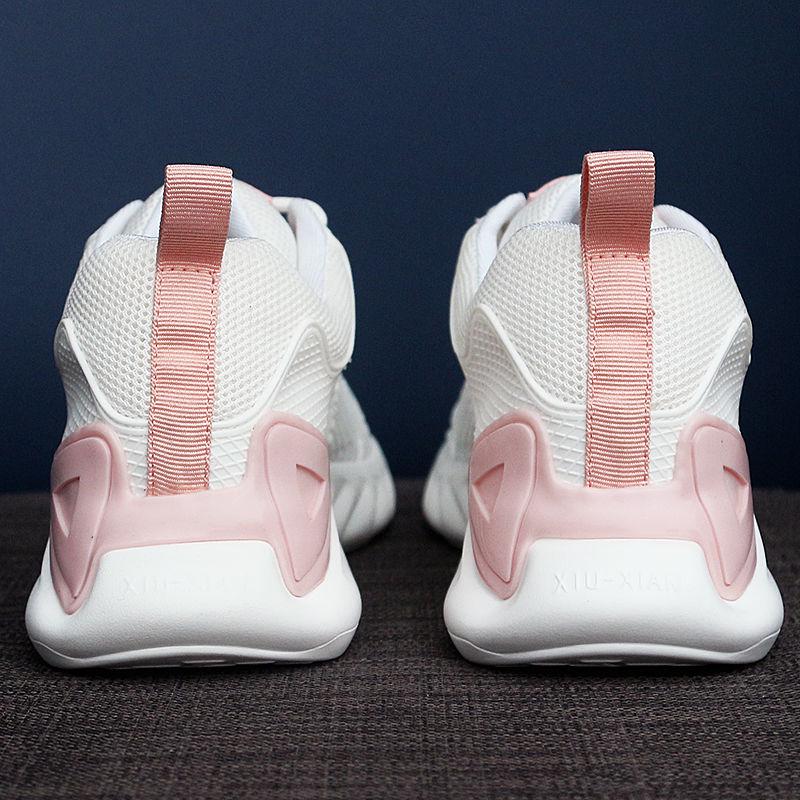Women's Cushion Running Shoes Breathable Sneakers Textile Sport Shoes White Casual Shoes for Women