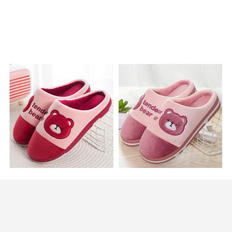 Household Couple Slippers Warm Thick Plush Slippers Winter Unisex Indoor Cotton Slippers