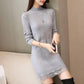 Mid-length Sweater Female Slim Mid-neck Lace While Warm Inside Wearing Outside Sweater