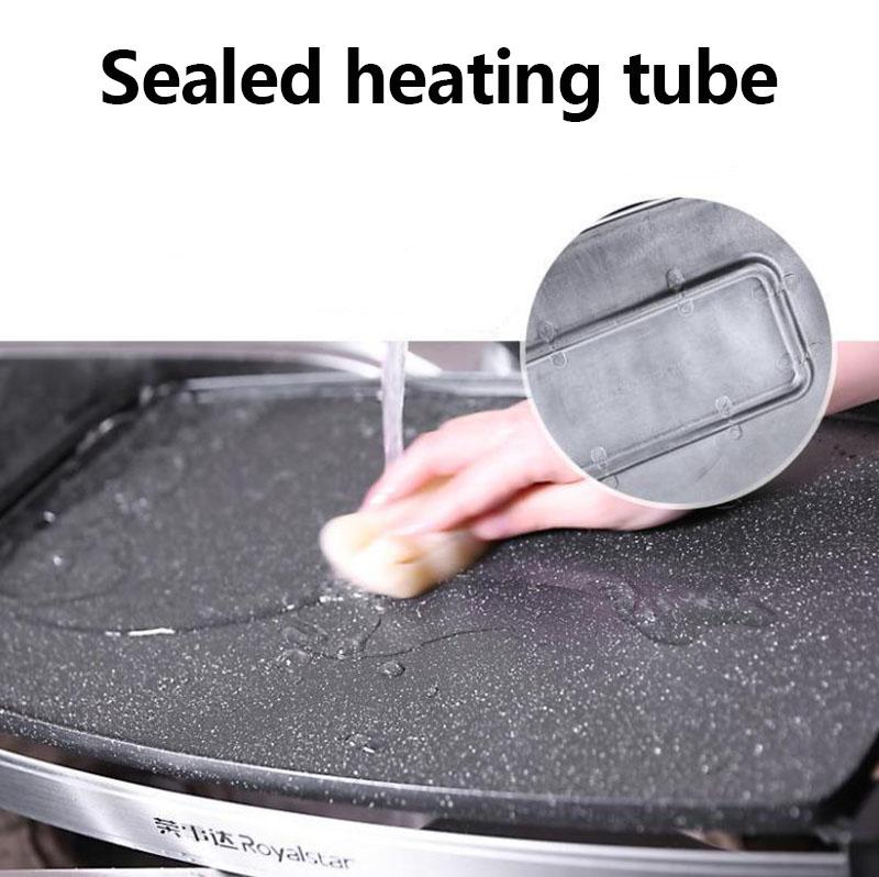 1800W Electric Grill Flat Bottom Frying Pan BBC Machine Medical Stone Oven Bakeware Kitchen Supplies