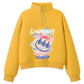 Stand-up Collar Sweater Women Spring and Autumn Small Short Half Zipper Loose Top