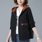 Spring Plus Size Coat Women's Short Windbreaker Loose Fashion Casual All-match Hooded Top Jacket