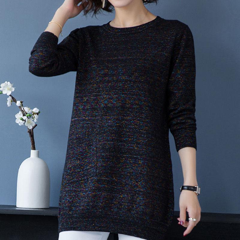 Autumn and Winter Loose Knit Sweater Mid-length Hedging Casual Bottoming Shirt Fashion All-match Female Sweater Skirt