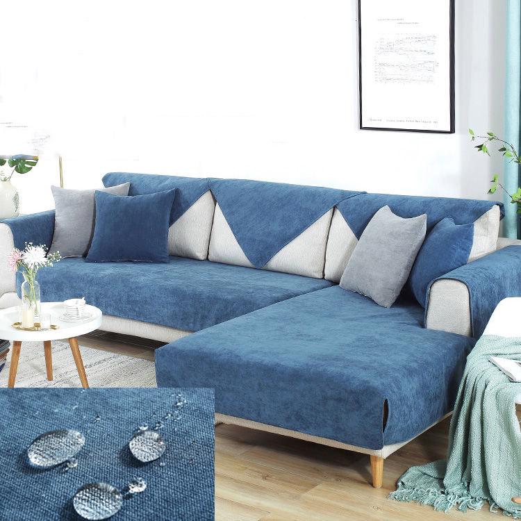 Original Nordic Style Sofa Cover Solid Flannel Couch Cover Non-slip Slipcover Furniture Protector