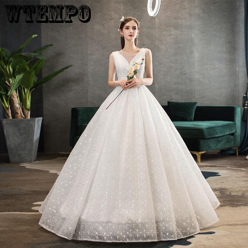 Ball Gown White Wedding Dress Lace Appliques Bridal Gowns Vestido De Novias Long robe de mariee