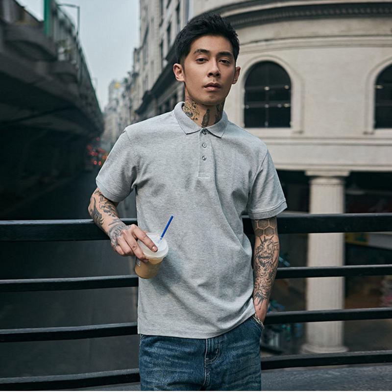 Men's Short Sleeve   Shirt Summer Youth Loose Lapel T-shirt Solid Color Half Sleeve Top