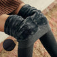 350g Plus Velvet Padded Leggings Women's Outer Wear Was Thin Warm Pants Cotton Vertical Strips Large Size High Waist Stepped Pantyhose