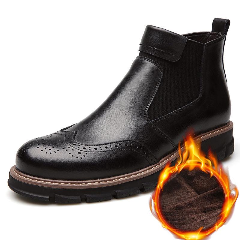 Chelsea Boots Men's Martin Boots Men's Leather Shoes Martin Boots Autumn and Winter Snow Boots