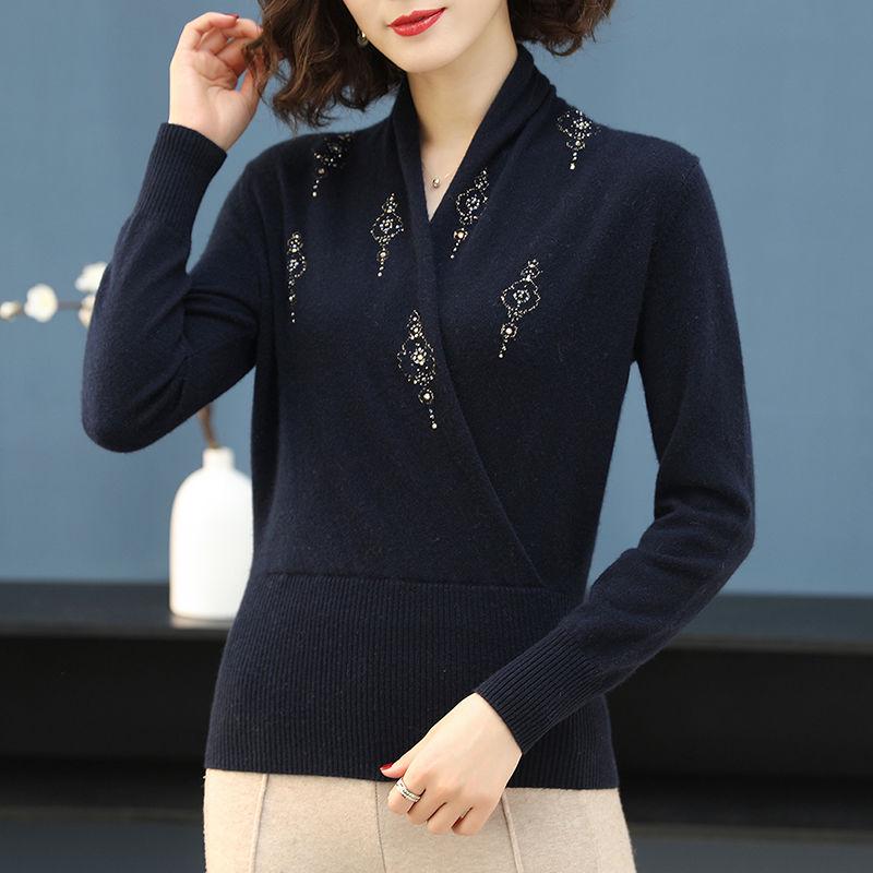 High-end Woolen Sweater Autumn Winter Women Printed Sweater Casual Long Sleeve Soft Slim Pullover Female Knitted Jumper Tops