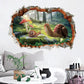 [sticker ]3d Snail Fake Window Broken Wall Stickers For Kids Rooms Baby Bedroom Wall Decor Decals A