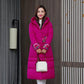 Winter Women's Ethnic Embroidery Down Jacket Mid-length Retro Buckle Hooded Cotton Jacket