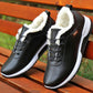 Men's Shoes Winter Plus Velvet Casual Shoes Black Leather Shoes Waterproof Non-slip Peas Shoes Boys Winter Warm Cotton Shoes