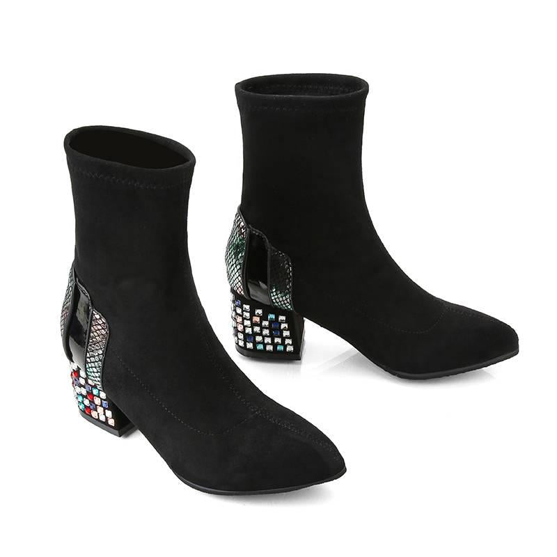Chelsea Women's Boots Sexy High-heeled Shoes Ankle Boots Women Shoe Pointed Toe Martin Boots