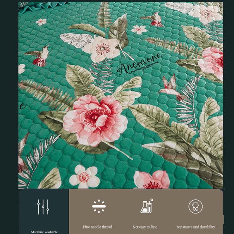 3pcs/set High-grade Crystal Velvet Bed Skirt Pillowcases Three-piece Anti-skid Warm Bedspread Thickened Winter Bedding