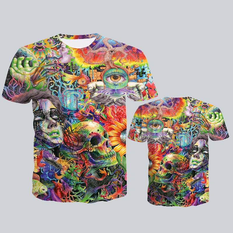 Short-sleeved T-shirt men's street personality large size short-sleeved T-shirt summer 3D printing