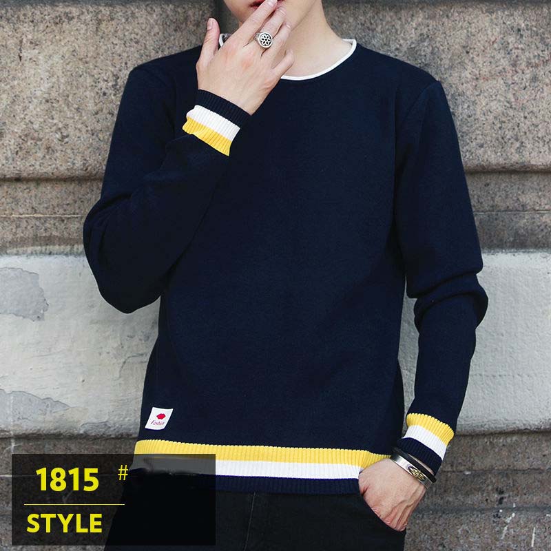 Spring and Autumn Men's Trendy Long-sleeved Woolen Clothes Loose Casual Thin Section Warm Knitted Bottoming Shirt