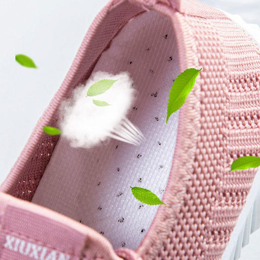 Summer Ladies Fly-woven Mesh Shoes Breathable Leisure Sports Low-top Non-slip Running Shoes