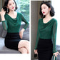 Spring Women's Mesh Bottoming Shirt Fashion Solid Color Tight Sweater Large Size Long Sleeve Bottoming Shirt