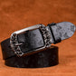 Belt New Retro Cowhide Leather Belt Women Fashion Embossing Pin Buckle Casual Jeans Wide